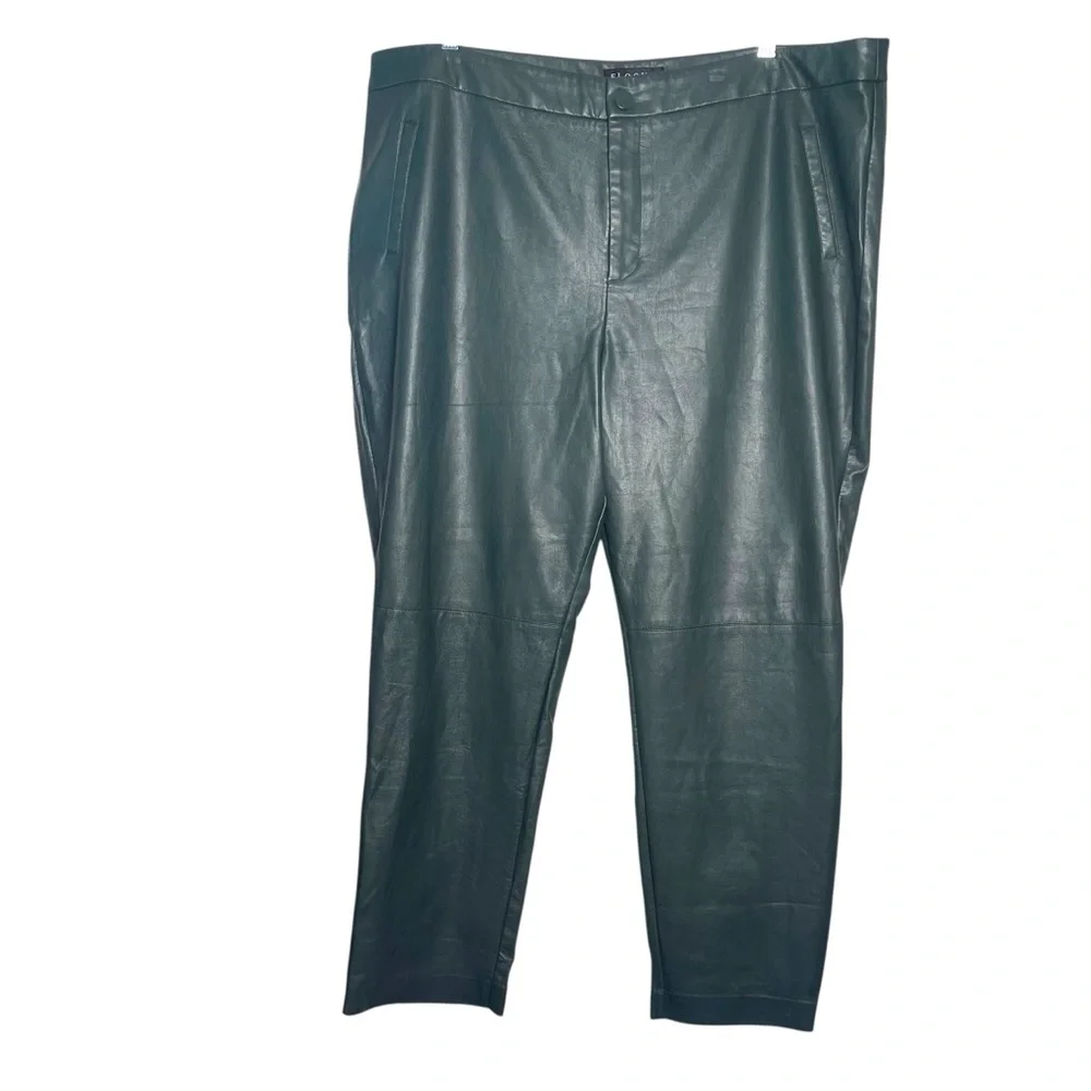 Eloquii Forest Green‎ Faux Leather Cropped Pants